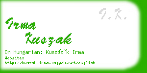 irma kuszak business card